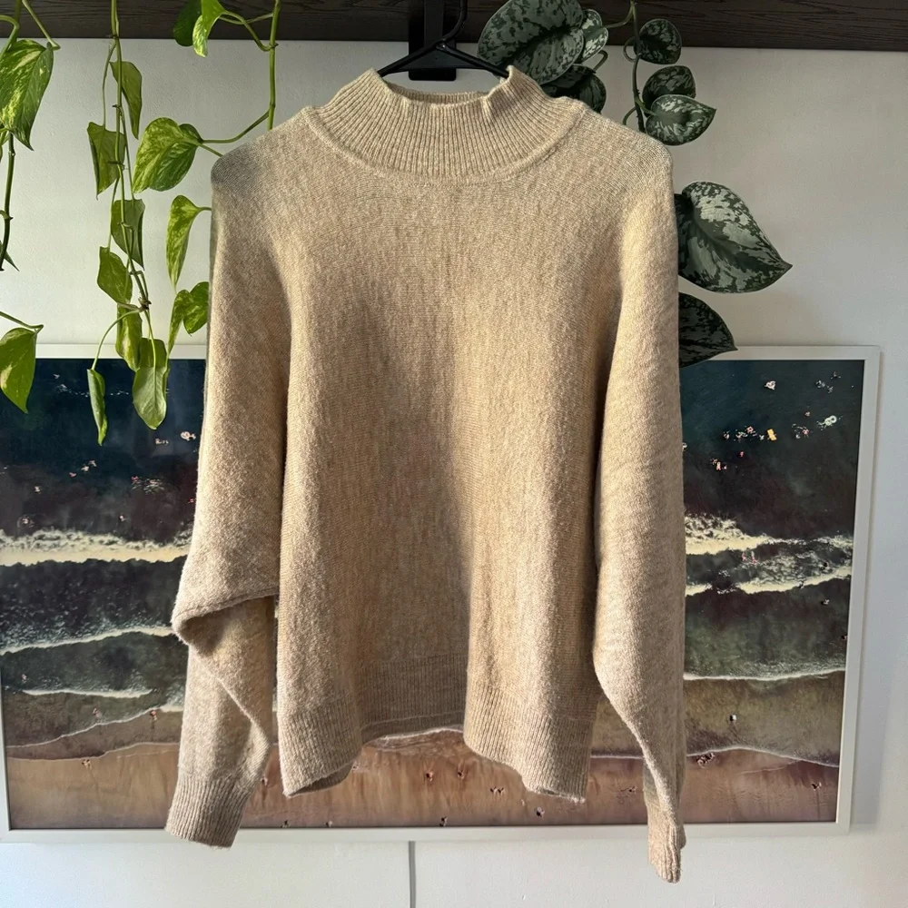 H&M Tan Mock Neck Sweater - Picture 2 of 8